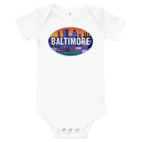 Baltimore Skyline Oval, Baby Onesie