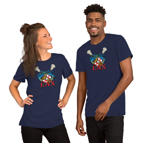 Blue Crab Maryland LAX - Short-Sleeve Unisex T-Shirt