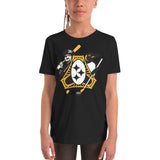 Pittsburgh - Three Rivers Roar Sports Fan Crest - Youth Short Sleeve T-Shirt