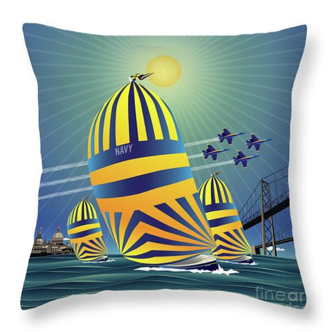 Naval Academy High Noon Sails - Throw Pillow