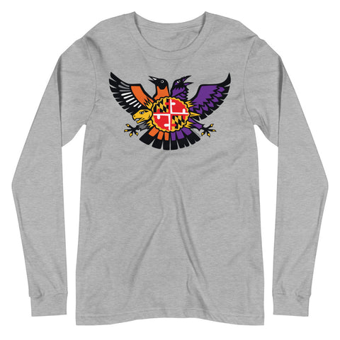 Maryland Birdland Terp Crest, Unisex Long Sleeve Tee