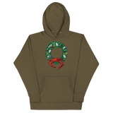 Holiday Crab Wreath, Unisex Hoodie