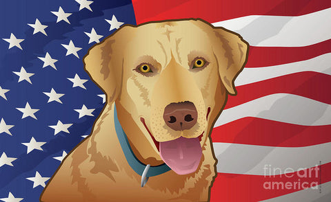 USA Yellow Lab - Art Print