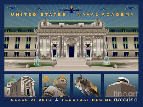 USNA Class of 2018 Monuments - Art Print