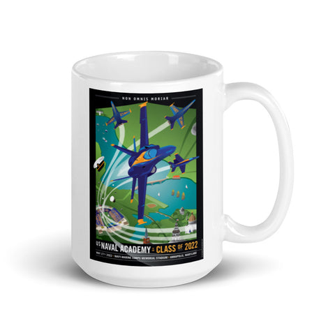 USNA Class of 2022 with Blue Angels - White glossy mug